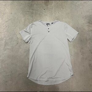 Essential cuts ribbed neck Henley tee‎ shirt